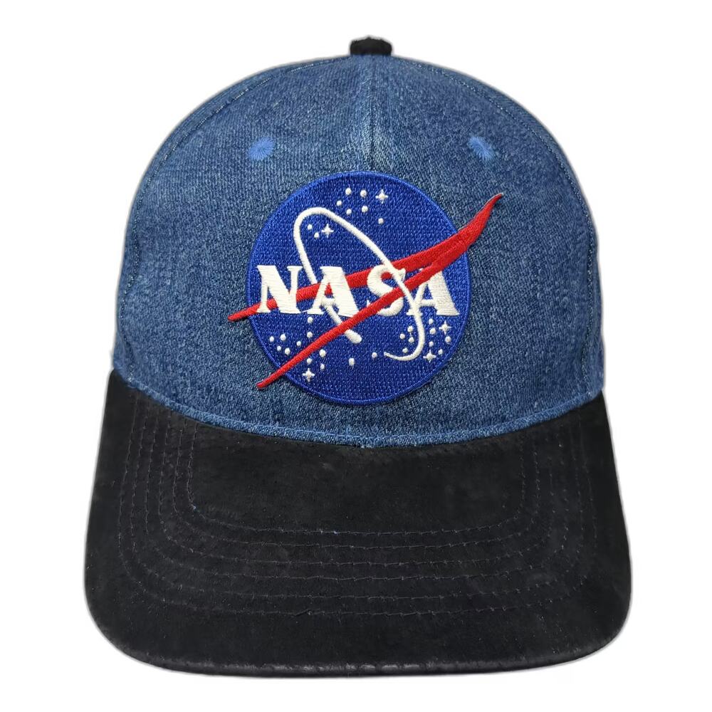 Cameo NASA Snapback Hat Blue Black OS Embroidered Denim Cotton Adjustable